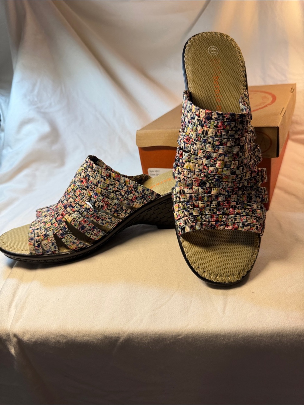 Bernie Mev Woven Multi-Color Slide Sandals for Women size 41